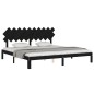 vidaXL Massivholzbett mit Kopfteil Schwarz 200x200 cm vidaXL Massivholzbett mit Kopfteil Schwarz 200x200 cm