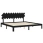 vidaXL Massivholzbett mit Kopfteil Schwarz 200x200 cm vidaXL Massivholzbett mit Kopfteil Schwarz 200x200 cm