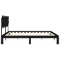 vidaXL Massivholzbett mit Kopfteil Schwarz 200x200 cm vidaXL Massivholzbett mit Kopfteil Schwarz 200x200 cm