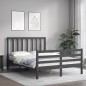 vidaXL Massivholzbett mit Kopfteil Grau 140x190 cm vidaXL Massivholzbett mit Kopfteil Grau 140x190 cm