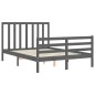 vidaXL Massivholzbett mit Kopfteil Grau 140x190 cm vidaXL Massivholzbett mit Kopfteil Grau 140x190 cm