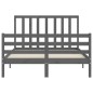 vidaXL Massivholzbett mit Kopfteil Grau 140x190 cm vidaXL Massivholzbett mit Kopfteil Grau 140x190 cm