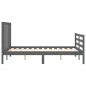 vidaXL Massivholzbett mit Kopfteil Grau 140x190 cm vidaXL Massivholzbett mit Kopfteil Grau 140x190 cm