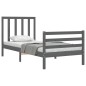 vidaXL Massivholzbett mit Kopfteil Grau 90x200 cm vidaXL Massivholzbett mit Kopfteil Grau 90x200 cm