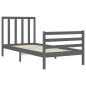 vidaXL Massivholzbett mit Kopfteil Grau 90x200 cm vidaXL Massivholzbett mit Kopfteil Grau 90x200 cm