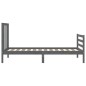 vidaXL Massivholzbett mit Kopfteil Grau 90x200 cm vidaXL Massivholzbett mit Kopfteil Grau 90x200 cm