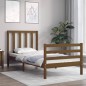 vidaXL Massivholzbett mit Kopfteil Honigbraun 100x200 cm vidaXL Massivholzbett mit Kopfteil Honigbraun 100x200 cm