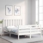vidaXL Massivholzbett mit Kopfteil Weiß 140x200 cm vidaXL Massivholzbett mit Kopfteil Weiß 140x200 cm