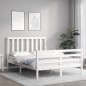vidaXL Massivholzbett mit Kopfteil Weiß 140x200 cm vidaXL Massivholzbett mit Kopfteil Weiß 140x200 cm