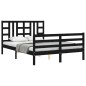 vidaXL Massivholzbett mit Kopfteil Schwarz 140x190 cm vidaXL Massivholzbett mit Kopfteil Schwarz 140x190 cm
