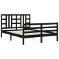 vidaXL Massivholzbett mit Kopfteil Schwarz 140x190 cm vidaXL Massivholzbett mit Kopfteil Schwarz 140x190 cm