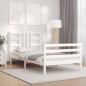 vidaXL Massivholzbett mit Kopfteil Weiß 90x200 cm vidaXL Massivholzbett mit Kopfteil Weiß 90x200 cm