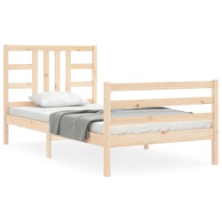 vidaXL Massivholzbett mit Kopfteil 100x200 cm
