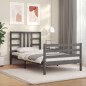 vidaXL Massivholzbett mit Kopfteil Grau 100x200 cm vidaXL Massivholzbett mit Kopfteil Grau 100x200 cm
