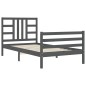 vidaXL Massivholzbett mit Kopfteil Grau 100x200 cm vidaXL Massivholzbett mit Kopfteil Grau 100x200 cm