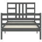 vidaXL Massivholzbett mit Kopfteil Grau 100x200 cm vidaXL Massivholzbett mit Kopfteil Grau 100x200 cm