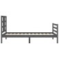 vidaXL Massivholzbett mit Kopfteil Grau 100x200 cm vidaXL Massivholzbett mit Kopfteil Grau 100x200 cm