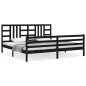 vidaXL Massivholzbett mit Kopfteil Schwarz 200x200 cm vidaXL Massivholzbett mit Kopfteil Schwarz 200x200 cm