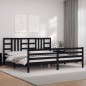 vidaXL Massivholzbett mit Kopfteil Schwarz 200x200 cm vidaXL Massivholzbett mit Kopfteil Schwarz 200x200 cm