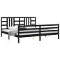 vidaXL Massivholzbett mit Kopfteil Schwarz 200x200 cm vidaXL Massivholzbett mit Kopfteil Schwarz 200x200 cm