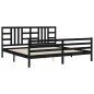 vidaXL Massivholzbett mit Kopfteil Schwarz 200x200 cm vidaXL Massivholzbett mit Kopfteil Schwarz 200x200 cm