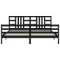 vidaXL Massivholzbett mit Kopfteil Schwarz 200x200 cm vidaXL Massivholzbett mit Kopfteil Schwarz 200x200 cm