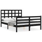 vidaXL Massivholzbett mit Kopfteil Schwarz 140x190 cm vidaXL Massivholzbett mit Kopfteil Schwarz 140x190 cm