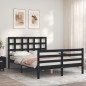 vidaXL Massivholzbett mit Kopfteil Schwarz 140x190 cm vidaXL Massivholzbett mit Kopfteil Schwarz 140x190 cm