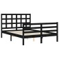 vidaXL Massivholzbett mit Kopfteil Schwarz 140x190 cm vidaXL Massivholzbett mit Kopfteil Schwarz 140x190 cm