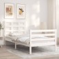 vidaXL Massivholzbett mit Kopfteil Weiß 90x200 cm vidaXL Massivholzbett mit Kopfteil Weiß 90x200 cm