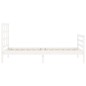vidaXL Massivholzbett mit Kopfteil Weiß 90x200 cm vidaXL Massivholzbett mit Kopfteil Weiß 90x200 cm