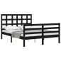 vidaXL Massivholzbett mit Kopfteil Schwarz 120x200 cm vidaXL Massivholzbett mit Kopfteil Schwarz 120x200 cm