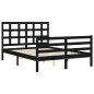 vidaXL Massivholzbett mit Kopfteil Schwarz 120x200 cm vidaXL Massivholzbett mit Kopfteil Schwarz 120x200 cm