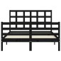 vidaXL Massivholzbett mit Kopfteil Schwarz 120x200 cm vidaXL Massivholzbett mit Kopfteil Schwarz 120x200 cm
