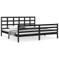 vidaXL Massivholzbett mit Kopfteil Schwarz 200x200 cm vidaXL Massivholzbett mit Kopfteil Schwarz 200x200 cm