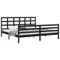 vidaXL Massivholzbett mit Kopfteil Schwarz 200x200 cm vidaXL Massivholzbett mit Kopfteil Schwarz 200x200 cm