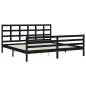 vidaXL Massivholzbett mit Kopfteil Schwarz 200x200 cm vidaXL Massivholzbett mit Kopfteil Schwarz 200x200 cm