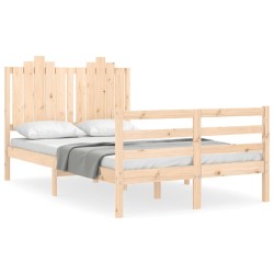 vidaXL Massivholzbett mit Kopfteil 120x200 cm