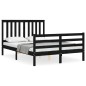 vidaXL Massivholzbett mit Kopfteil Schwarz 120x200 cm vidaXL Massivholzbett mit Kopfteil Schwarz 120x200 cm