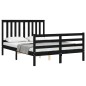 vidaXL Massivholzbett mit Kopfteil Schwarz 120x200 cm vidaXL Massivholzbett mit Kopfteil Schwarz 120x200 cm