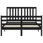 vidaXL Massivholzbett mit Kopfteil Schwarz 120x200 cm vidaXL Massivholzbett mit Kopfteil Schwarz 120x200 cm