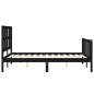 Massivholzbett mit Kopfteil Schwarz 140x190 cm Massivholzbett mit Kopfteil Schwarz 140x190 cm