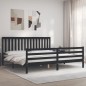vidaXL Massivholzbett mit Kopfteil Schwarz 200x200 cm vidaXL Massivholzbett mit Kopfteil Schwarz 200x200 cm