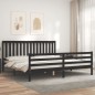 vidaXL Massivholzbett mit Kopfteil Schwarz 200x200 cm vidaXL Massivholzbett mit Kopfteil Schwarz 200x200 cm