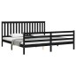vidaXL Massivholzbett mit Kopfteil Schwarz 200x200 cm vidaXL Massivholzbett mit Kopfteil Schwarz 200x200 cm
