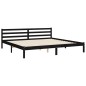 vidaXL Massivholzbett mit Kopfteil Schwarz 200x200 cm vidaXL Massivholzbett mit Kopfteil Schwarz 200x200 cm