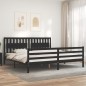vidaXL Massivholzbett mit Kopfteil Schwarz 200x200 cm vidaXL Massivholzbett mit Kopfteil Schwarz 200x200 cm