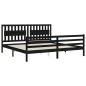 vidaXL Massivholzbett mit Kopfteil Schwarz 200x200 cm vidaXL Massivholzbett mit Kopfteil Schwarz 200x200 cm