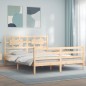 vidaXL Massivholzbett mit Kopfteil vidaXL Massivholzbett mit Kopfteil