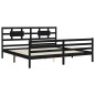 vidaXL Massivholzbett mit Kopfteil Schwarz 200x200 cm vidaXL Massivholzbett mit Kopfteil Schwarz 200x200 cm